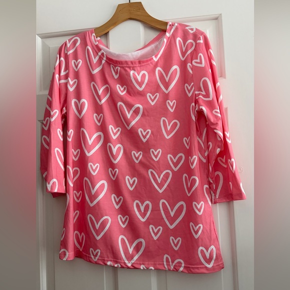 Pink Heart Patterned Top - Picture 1 of 4